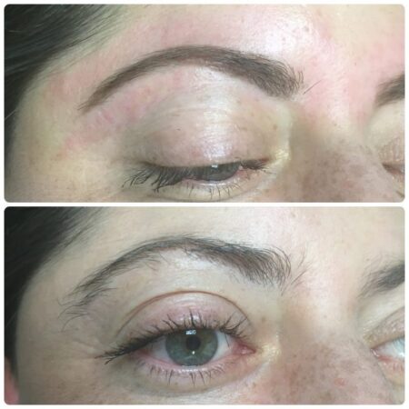 after and Before Eyebrow Shaping